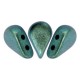 Cuentas de vidrio Amos® by Puca® - Metallic mat green turquoise 23980/94104